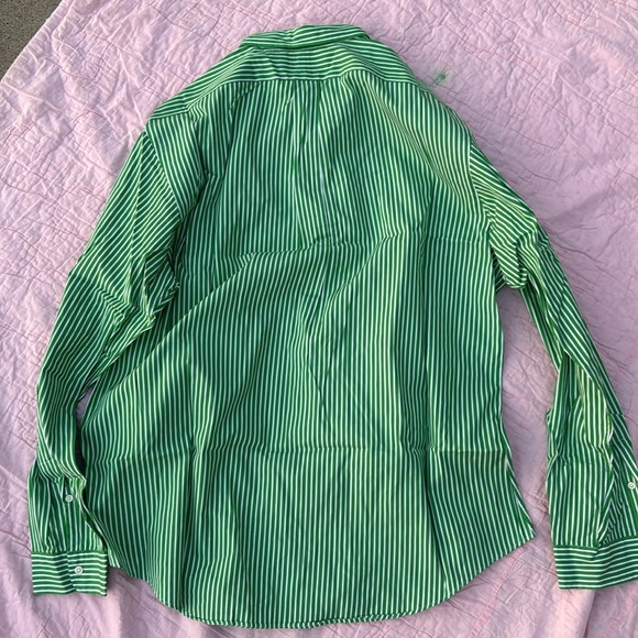 Ralph Lauren custom fit men’s XXL long sleeve green white striped with pink - Picture 7 of 7